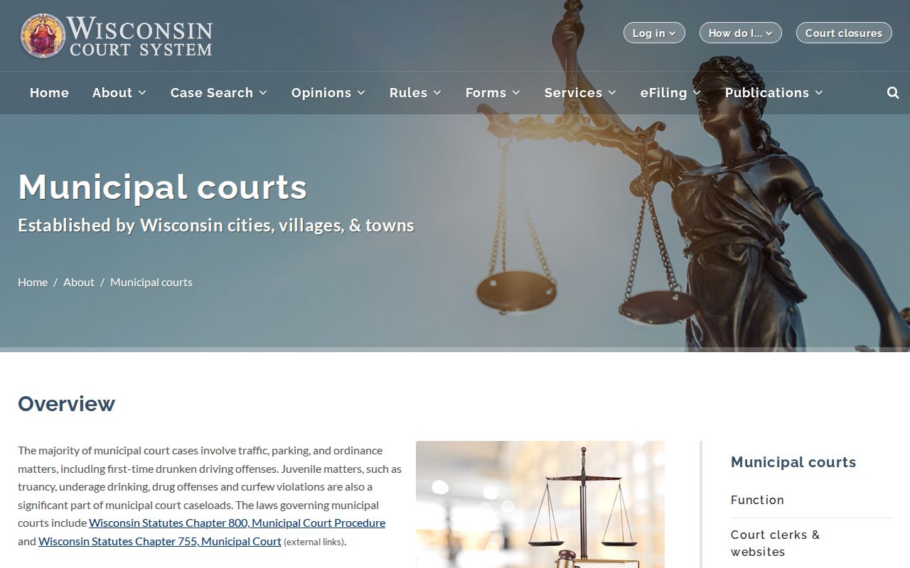 Wisconsin municipal court overview relevant to Sawyer County citations